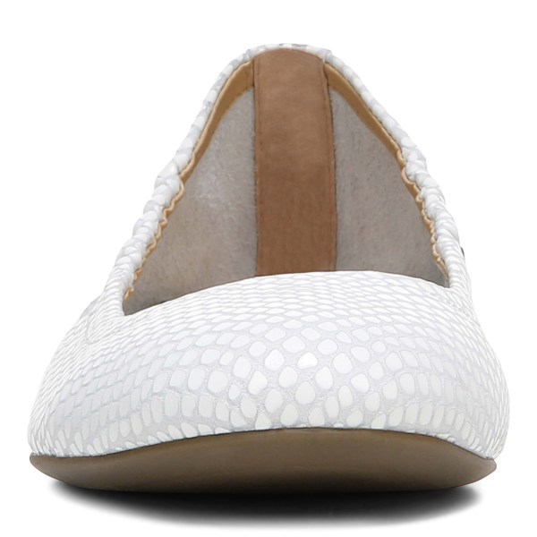 Vionic Flats Ireland - Alexa Flat White - Womens Shoes Sale | TLHGK-6109